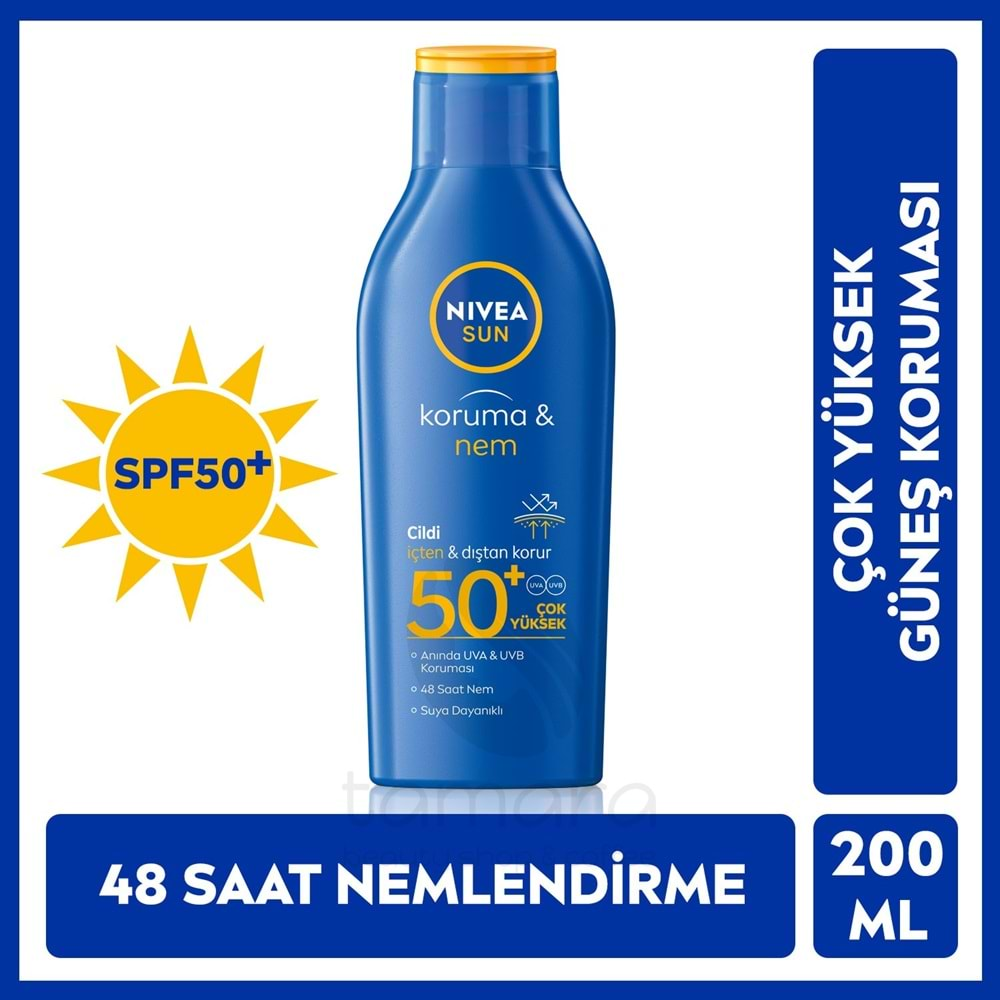 Nivea Sun Koruma ve Nem Güneş Losyonu 50+ Sfp 200 Ml