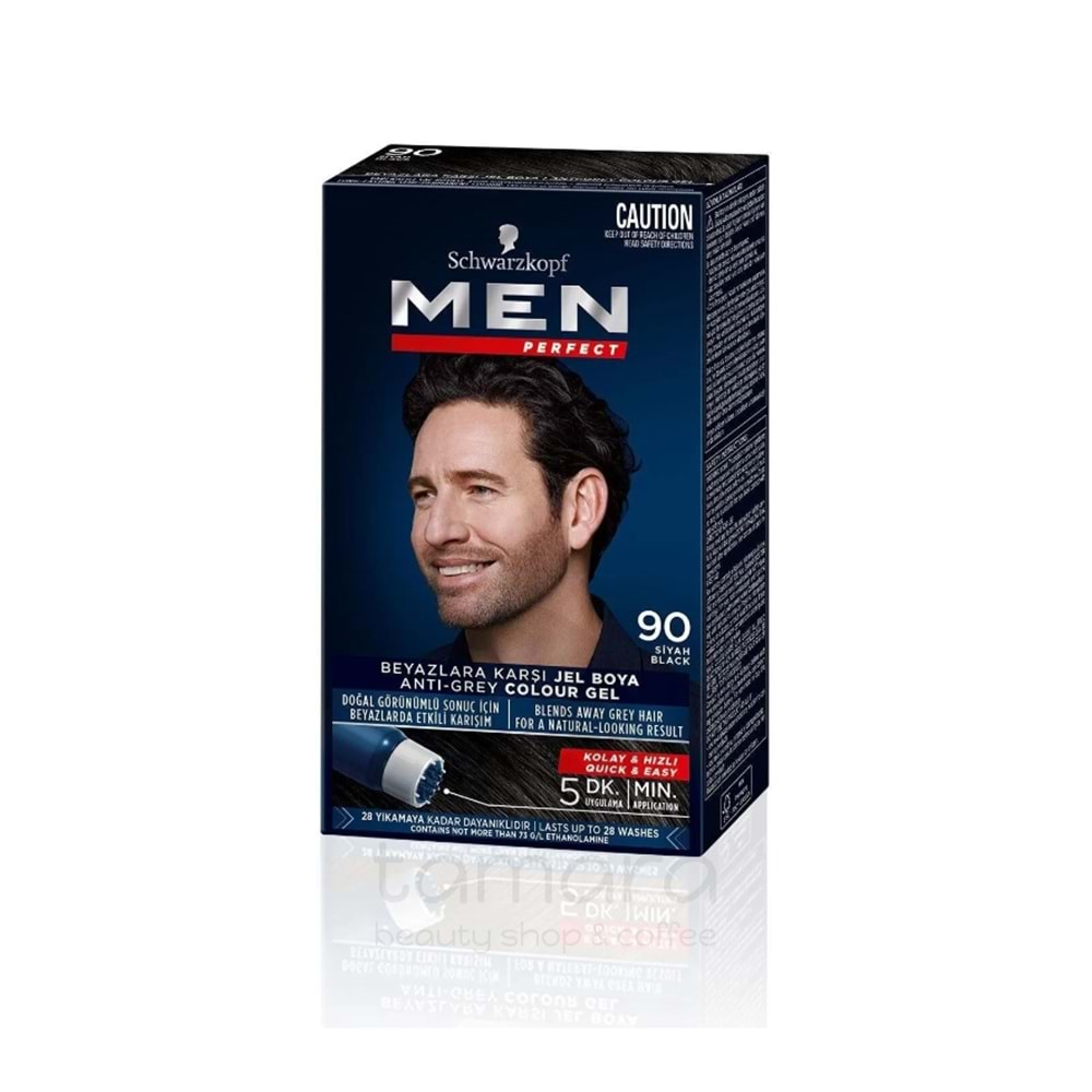 Men Perfect Beyaz Renk Kırıcı Saç Boyası 90 Siyah