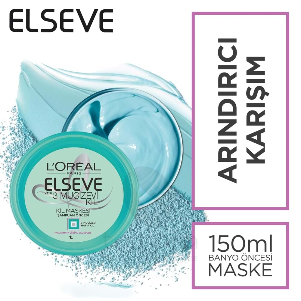 Loreal Paris Elseve Saç Maskesi Mucizevi Kil 150Ml