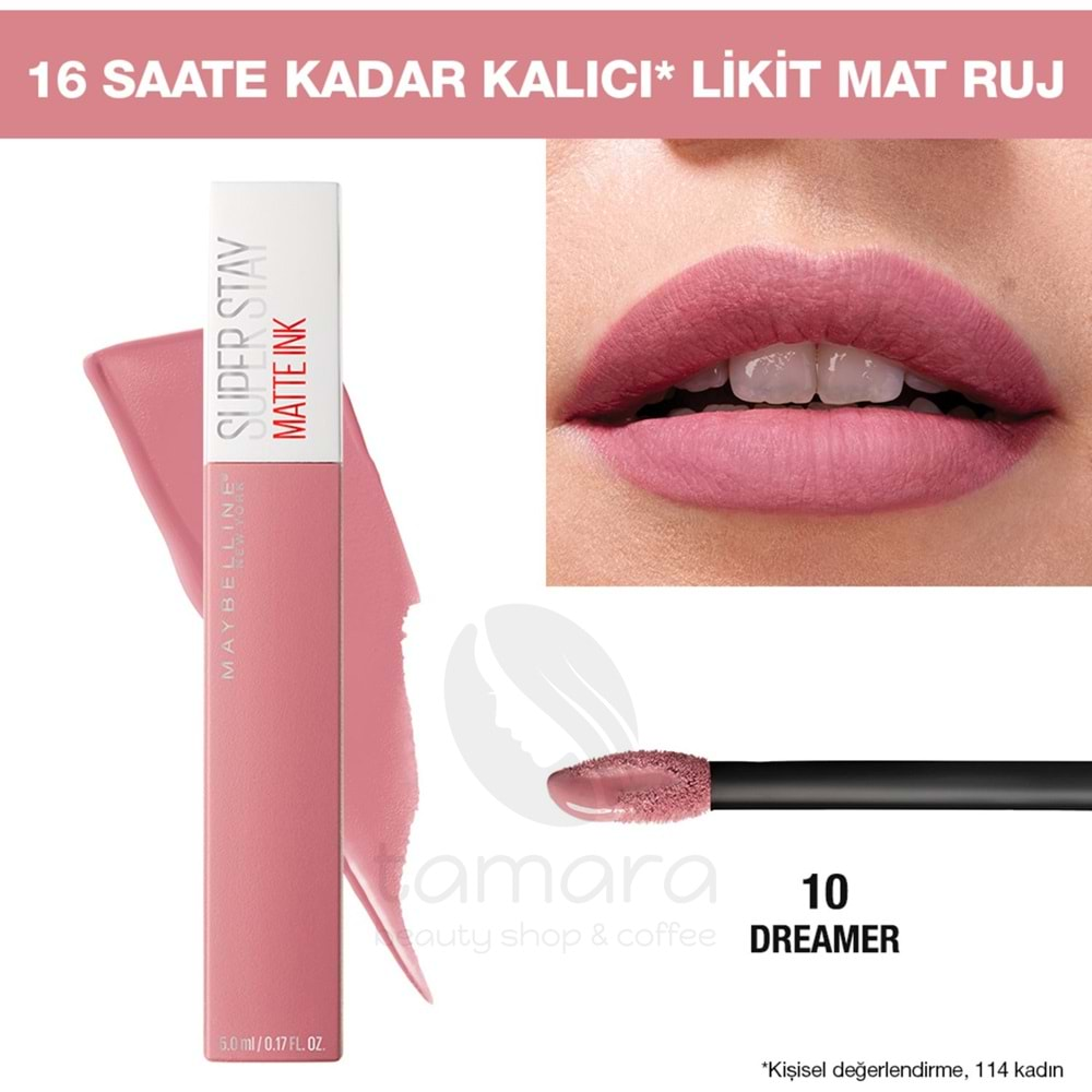 Maybelline New York Super Stay Matte Ink Likit Mat Ruj - 10 Dreamer