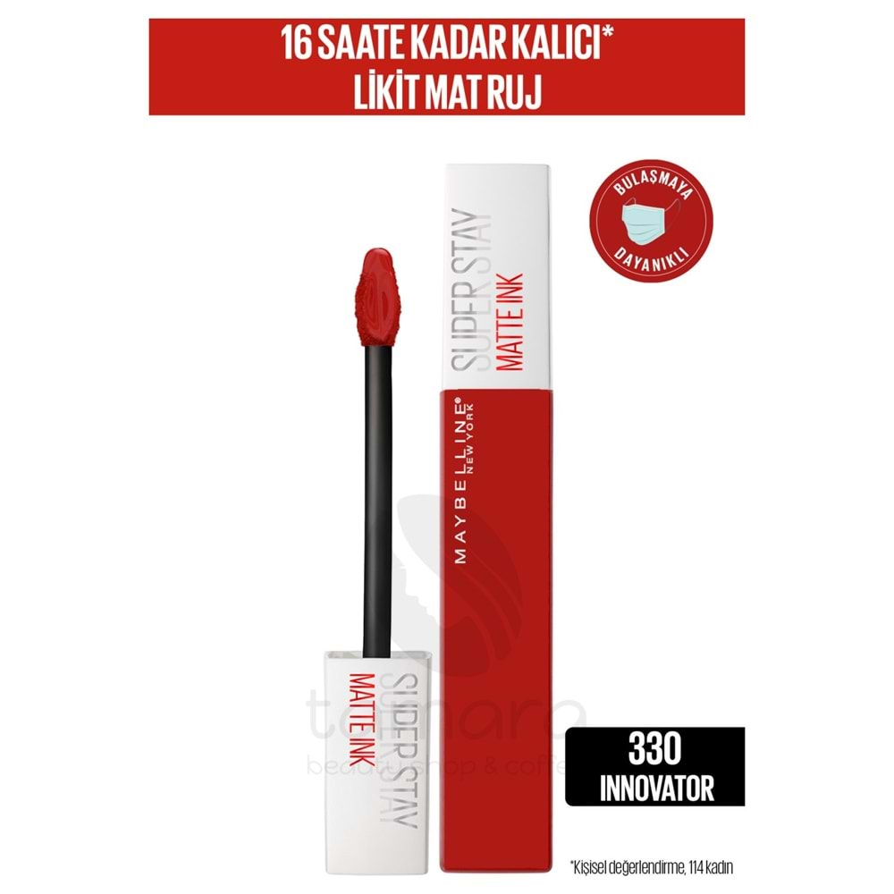 Maybelline New York Super Stay Matte Ink Likit Mat Ruj - 330 Innovator- Kırmızı