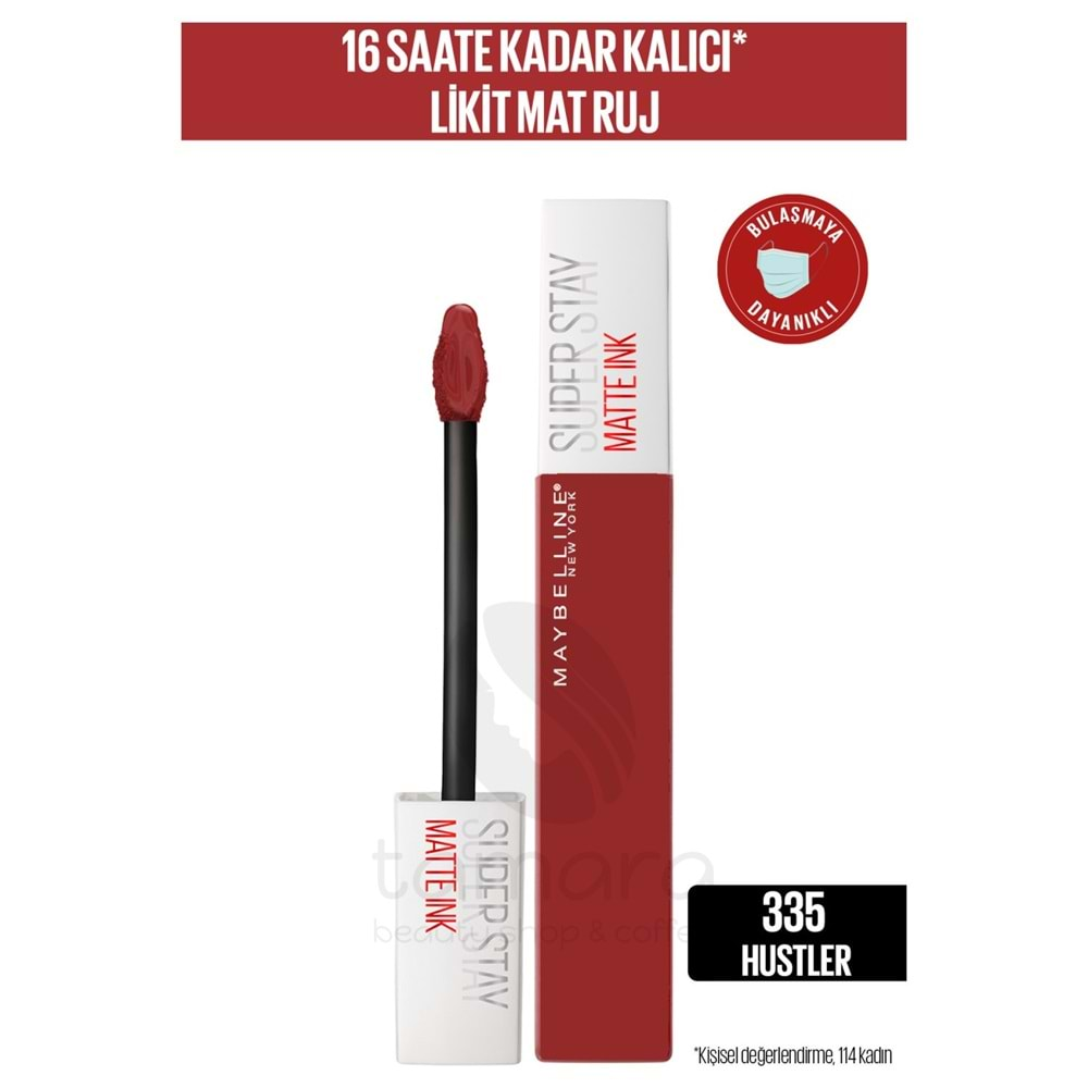 Maybelline New York Super Stay Matte Ink Likit Mat Ruj - 335 Hustler- Kırmızı