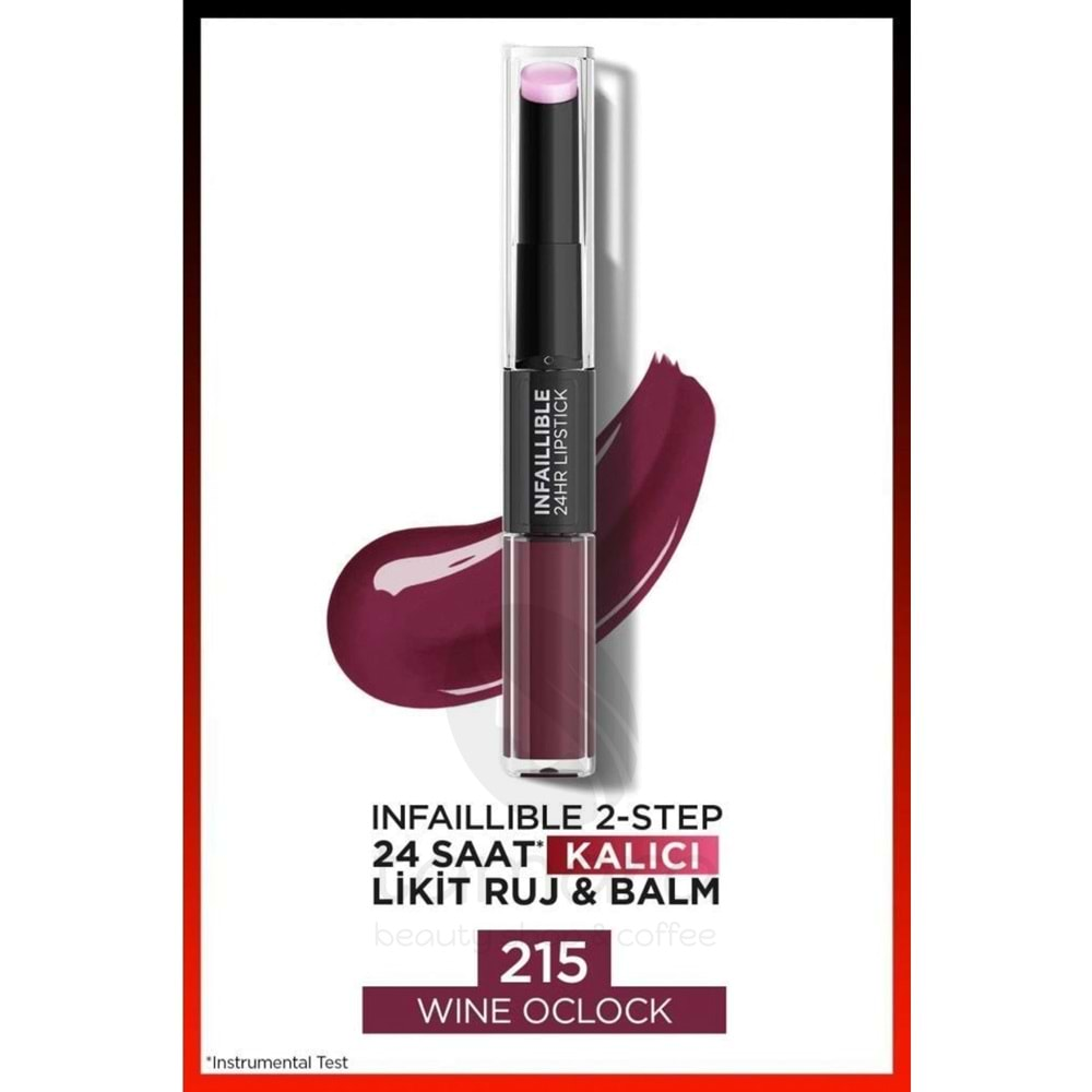 Loreal Paris Infaillible 2-step 24 Saat Kalıcı Likit Ruj & Balm - 215 Wine Oclock