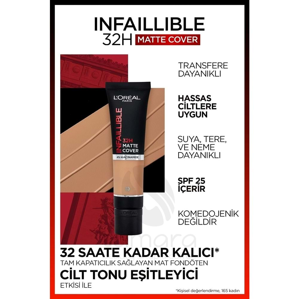 Loreal Paris Infaillible 32h Matte Cover Yüksek Kapatıcı Fondöten - 175 Soğuk Alt Ton