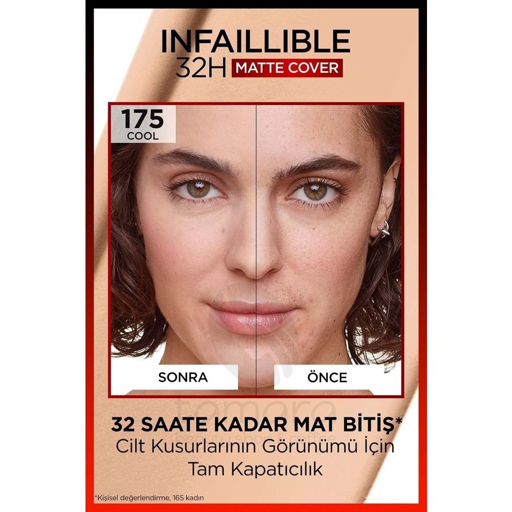 Loreal Paris Infaillible 32h Matte Cover Yüksek Kapatıcı Fondöten - 175 Soğuk Alt Ton