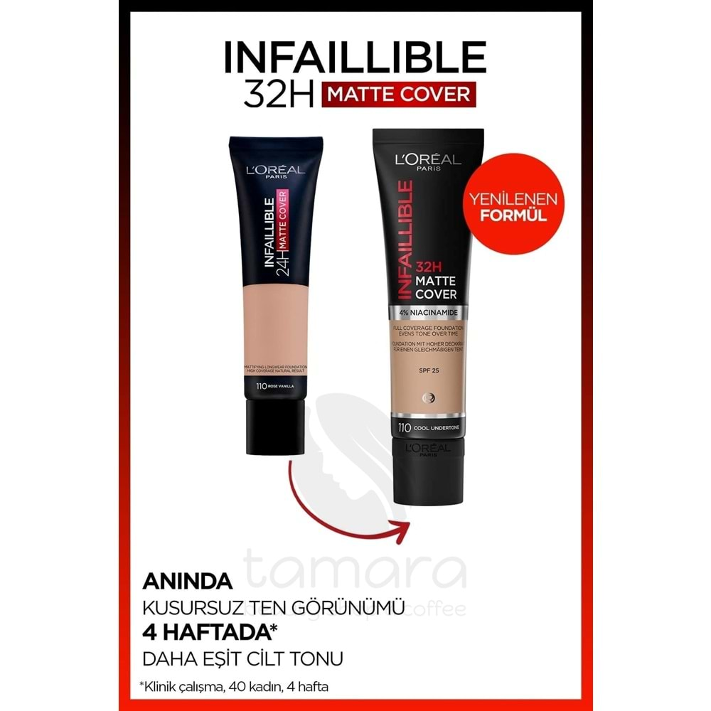 Loreal Paris Infaillible 32h Matte Cover Yüksek Kapatıcı Fondöten - 175 Soğuk Alt Ton