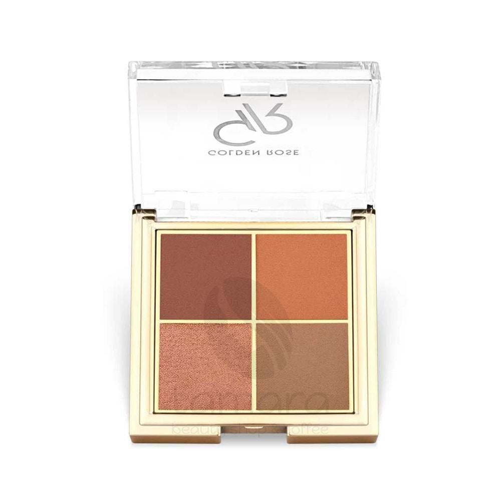 Golden Rose Quattro Eyeshadow Palette 05 Red Brick