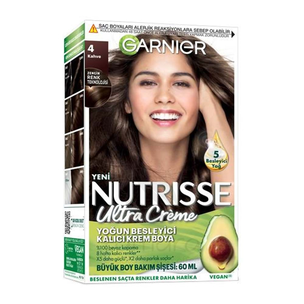 Garnier Nutrisse Yoğun Besleyici Kalıcı Krem Saç Boyası 4 Kahve