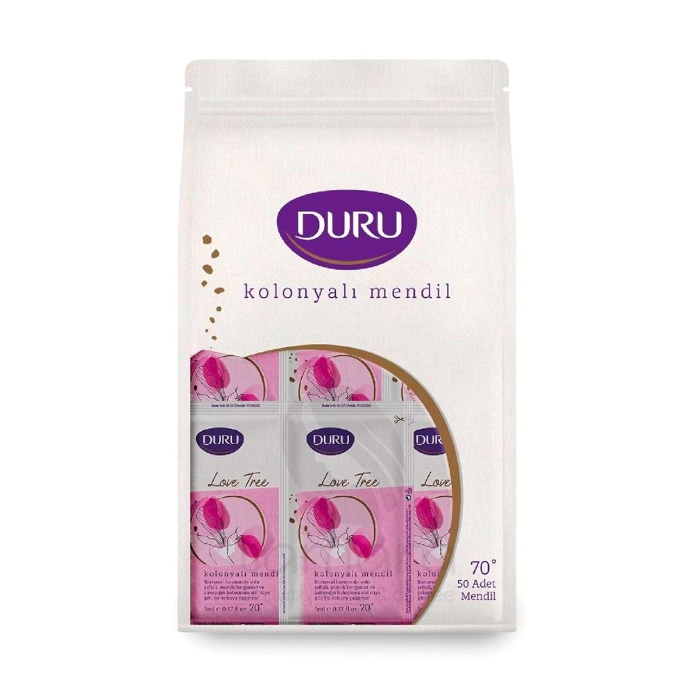 Duru Kolonyalı Mendil Love Tree 50 Adet 1 Paket DOYPACK