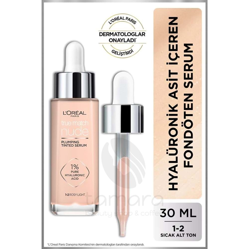 Loreal Paris True Match Hyaluronik Asit Nude Fondöten Serum 1-2 Rosy Light