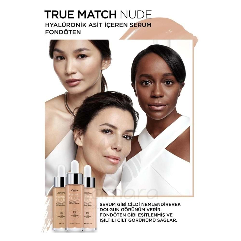 Loreal Paris True Match Hyaluronik Asit Nude Fondöten Serum 1-2 Rosy Light