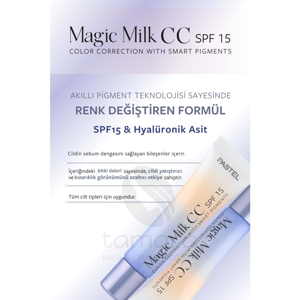 Pastel Magic Milk CC SPF 15 - Cilt Tonu Eşitleyici SPF 15 CC Krem 51 Medium Deep30 ml