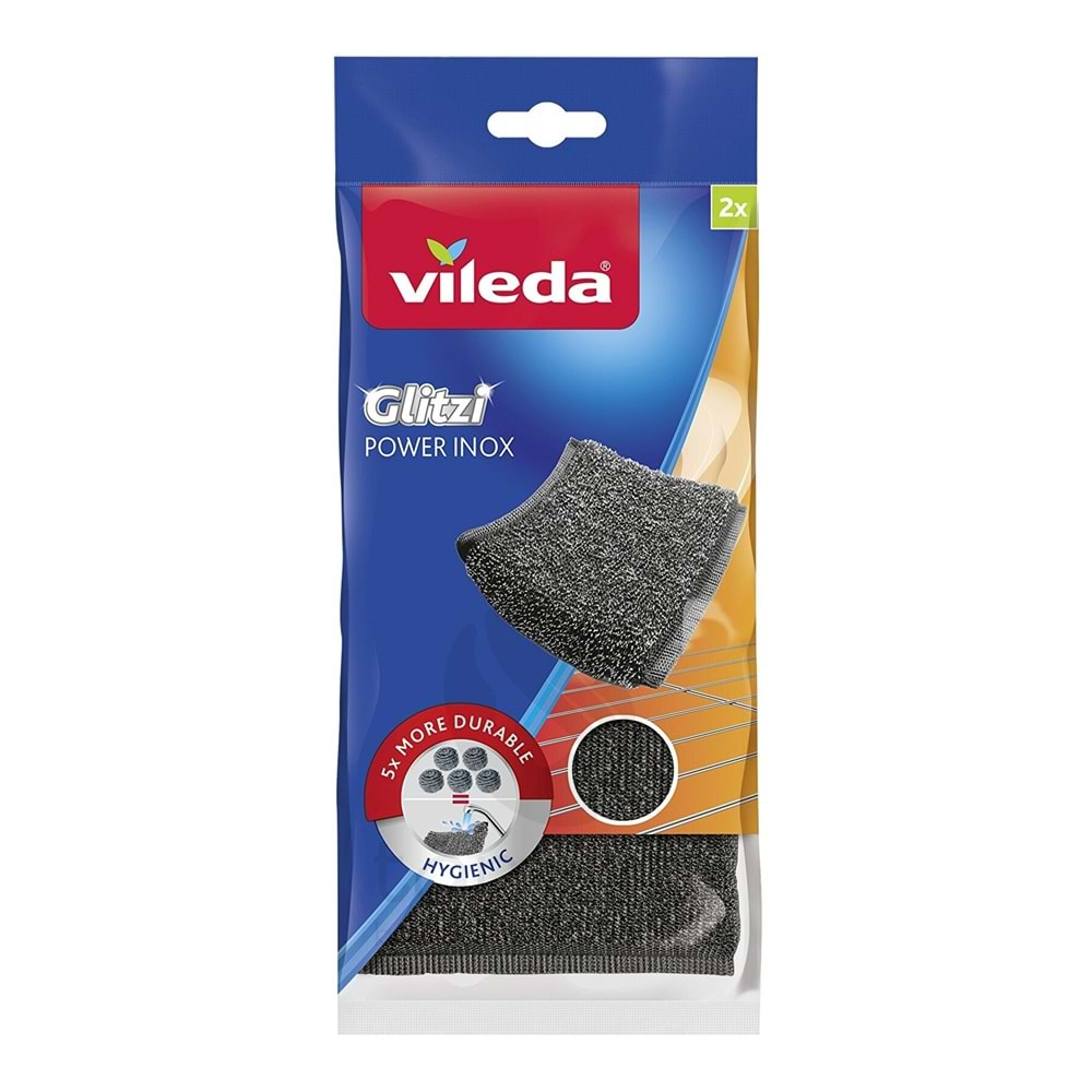 Vileda 2'li Glitzi Power Inox Çelik Bulaşık Teli