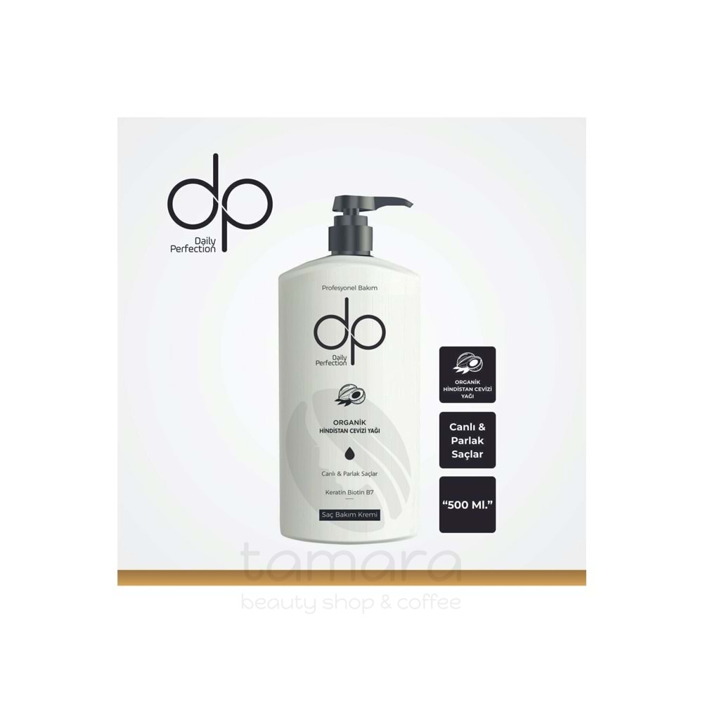 Dp Daily Perfection Organik Hindistan Cevizi Yağı Profesyonel Saç Bakım Kremi 500 ml