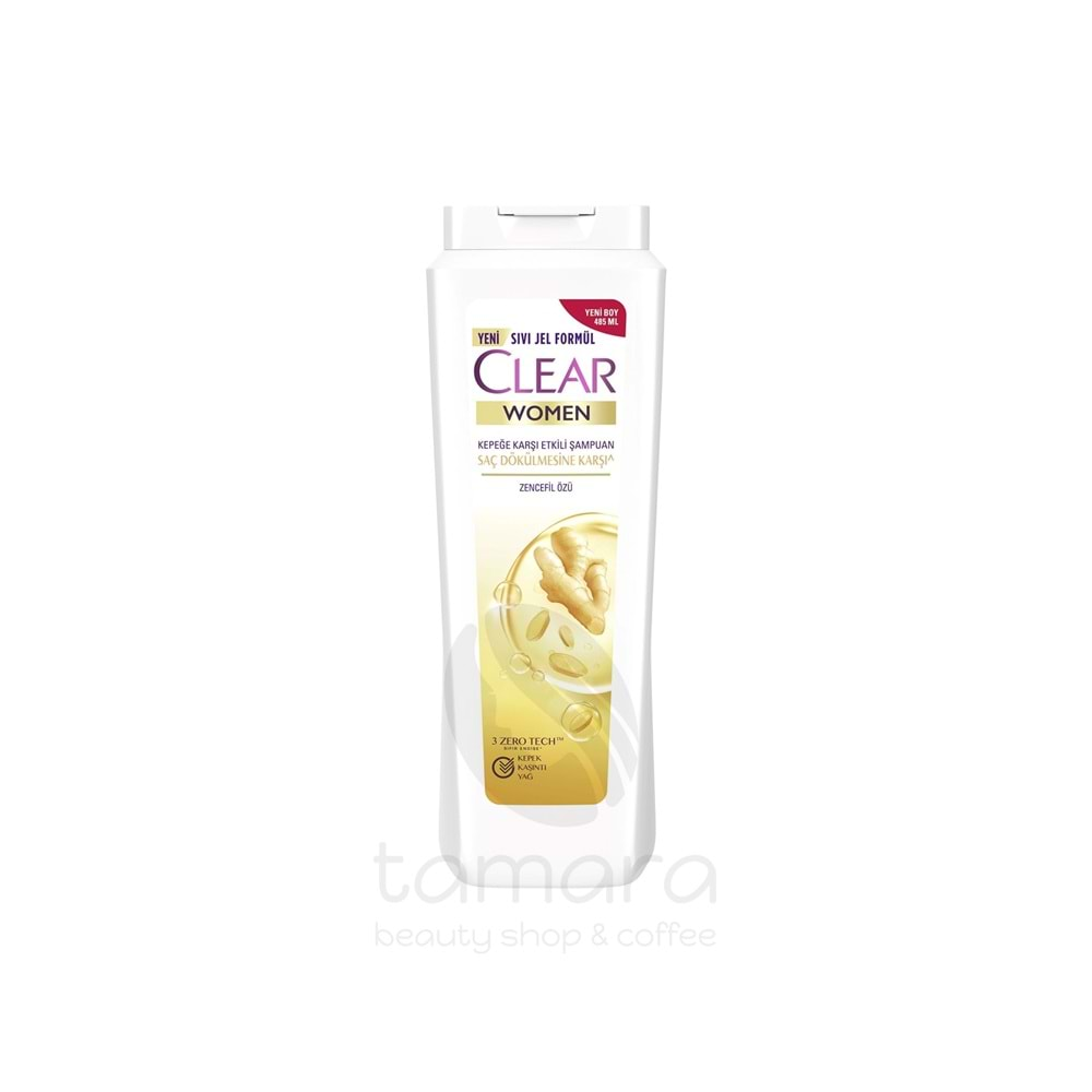 Clear Women Kepeğe Karşı Etkili Şampuan Saç Dökülmesine Karşı Zencefil Özü 180 ml Seyahat Boy