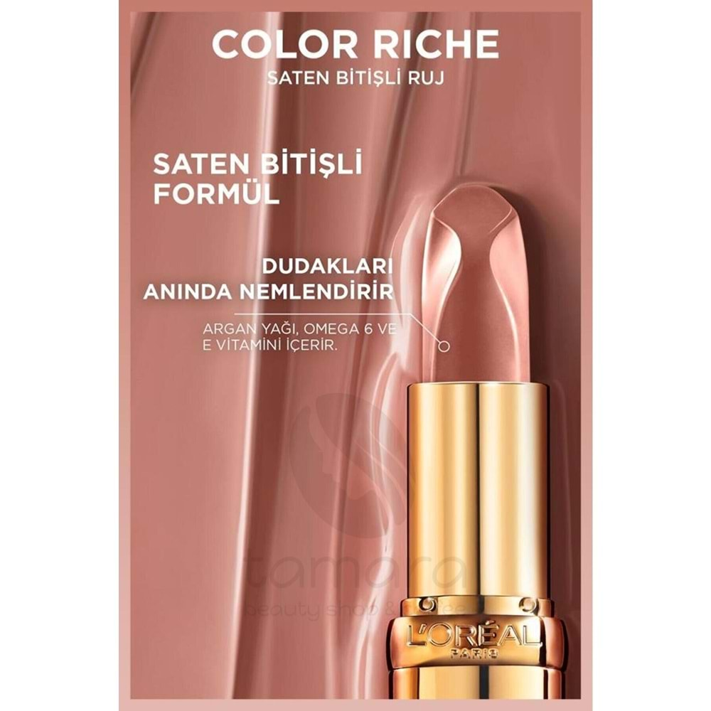 Loreal Paris Color Riche Saten Bitişli Ruj - 520 Nude Defiant