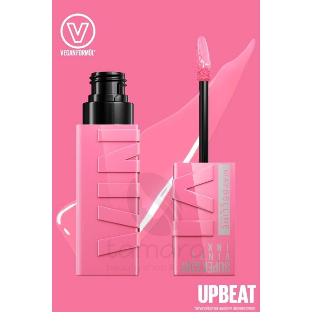 Maybelline New York Super Stay Vinyl Ink Uzun Süre Kalıcı Likit Parlak Ruj 155 Upbeat