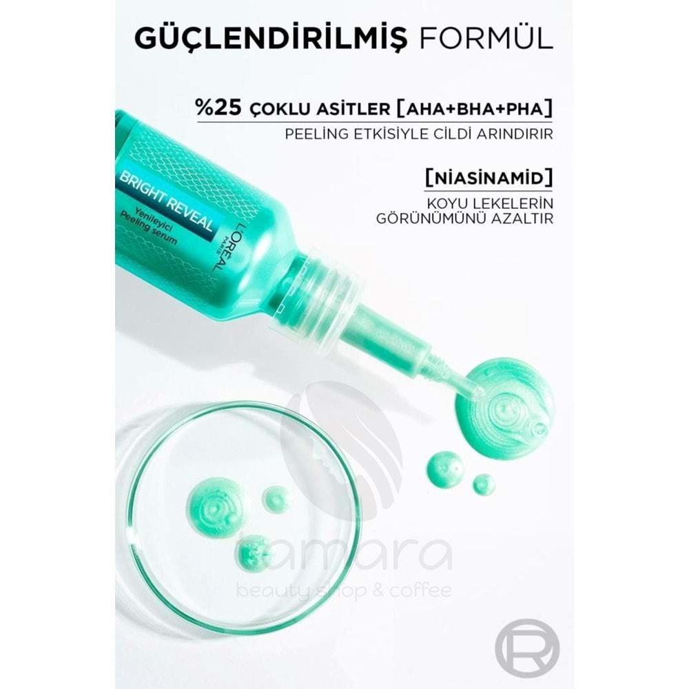 Loreal Paris Bright Reveal Koyu Lekelere Karşı Hızlı Etkili Yenileyici Peeling Serum 25% [AHA + BHA + PHA] 25ml