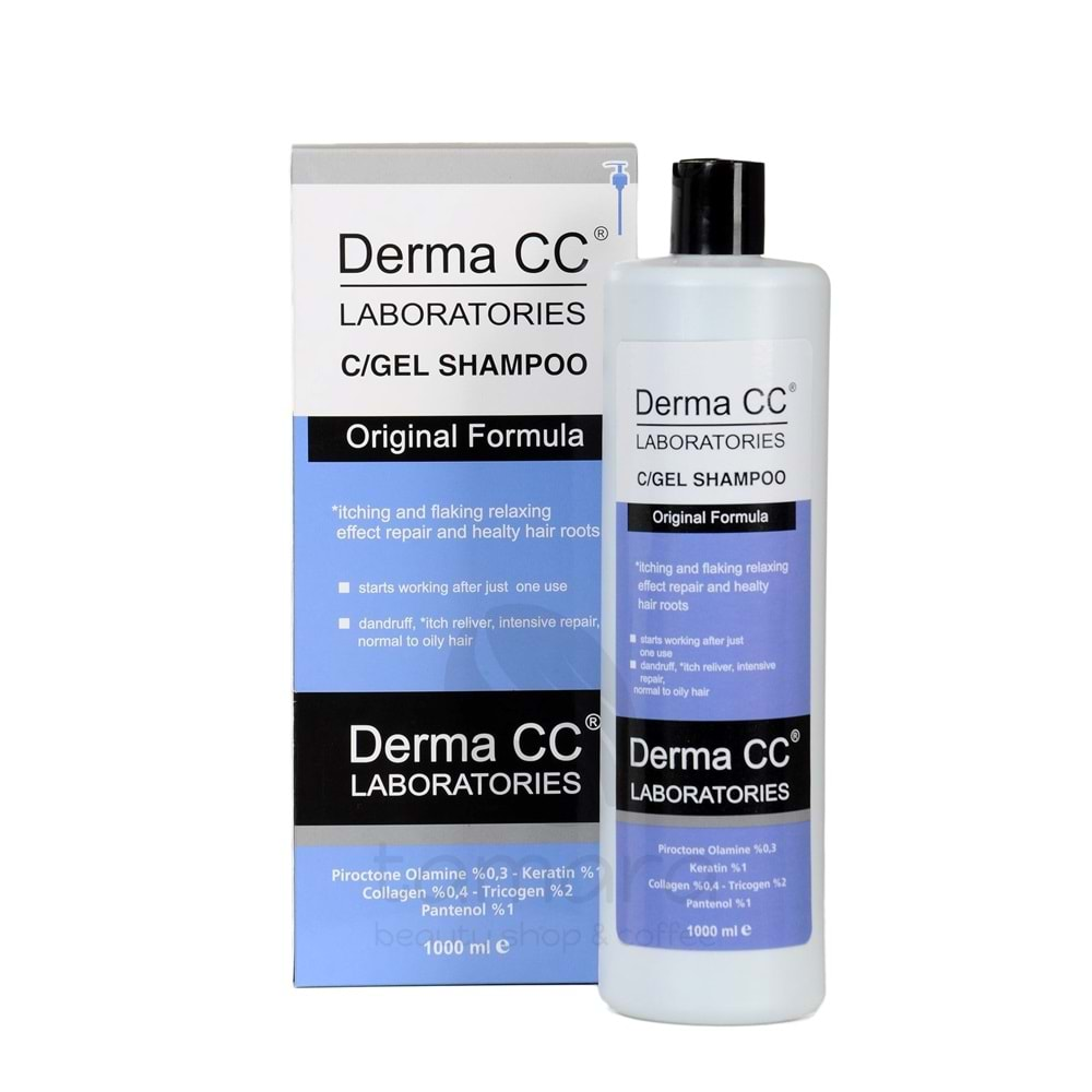 Derma CC Laboratories C/gel Shampoo 1000ml / Kepek-kaşıntı-pullanma-dökülme Karşıtı