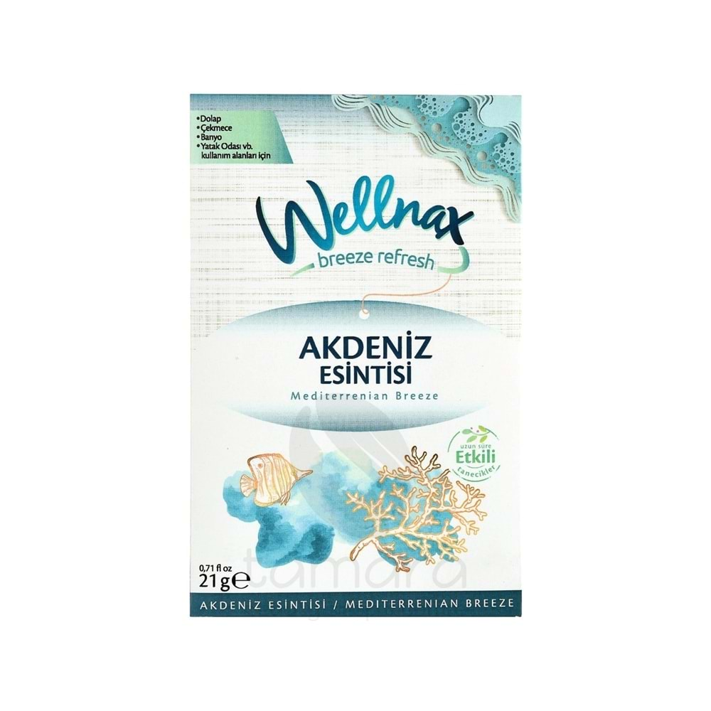 Wellnax Breeze Refresh Dolap Ve Çekmece Kokusu Akdeniz Esintisi 21 gr.