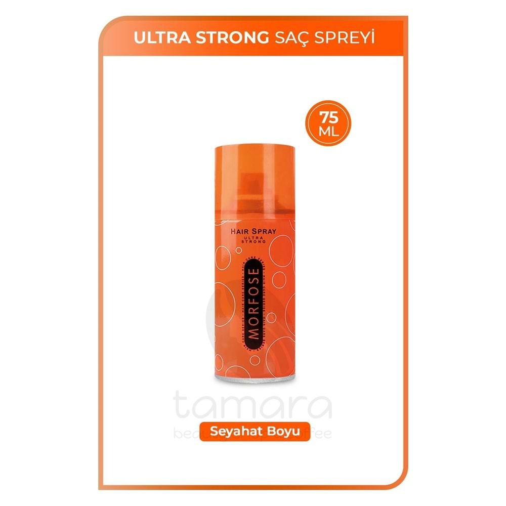 Morfose Ultra Strong Saç Spreyi Mini Seyahat Boy Turuncu 75 ml.