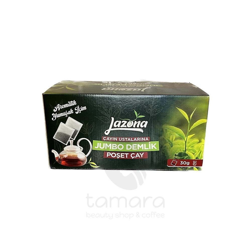 Lazona Jumbo Demlik Poşet Siyah Çay 30 gr. 50'li