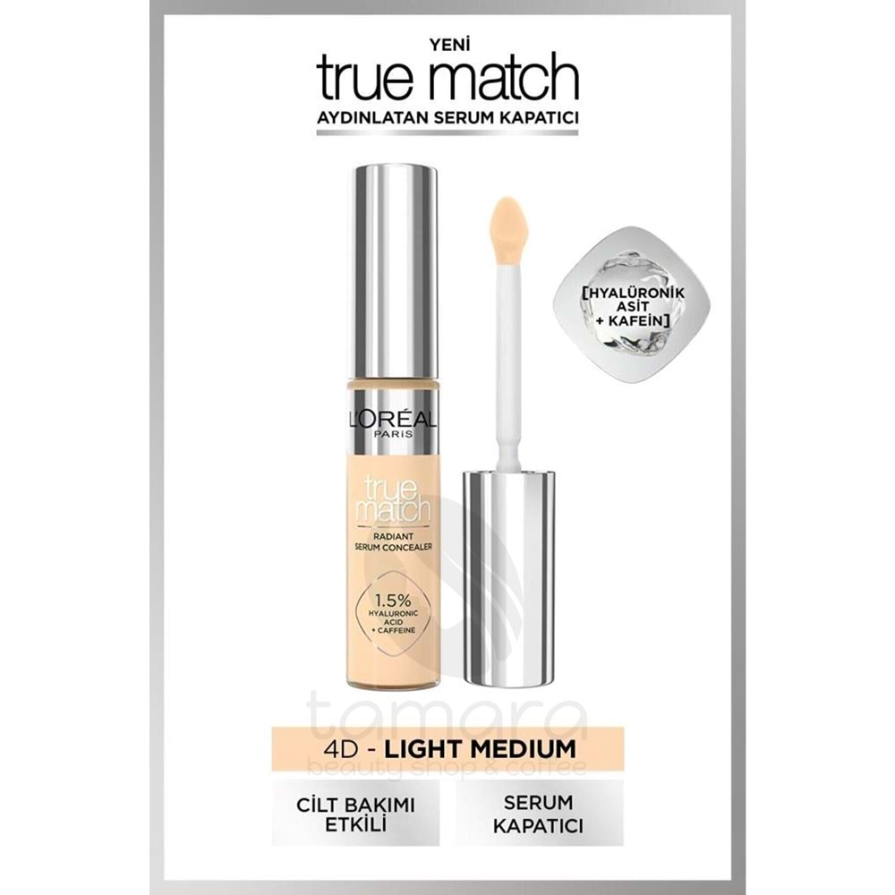 Loreal Paris True Match Aydınlatan Serum Kapatıcı - 4D Light Medium