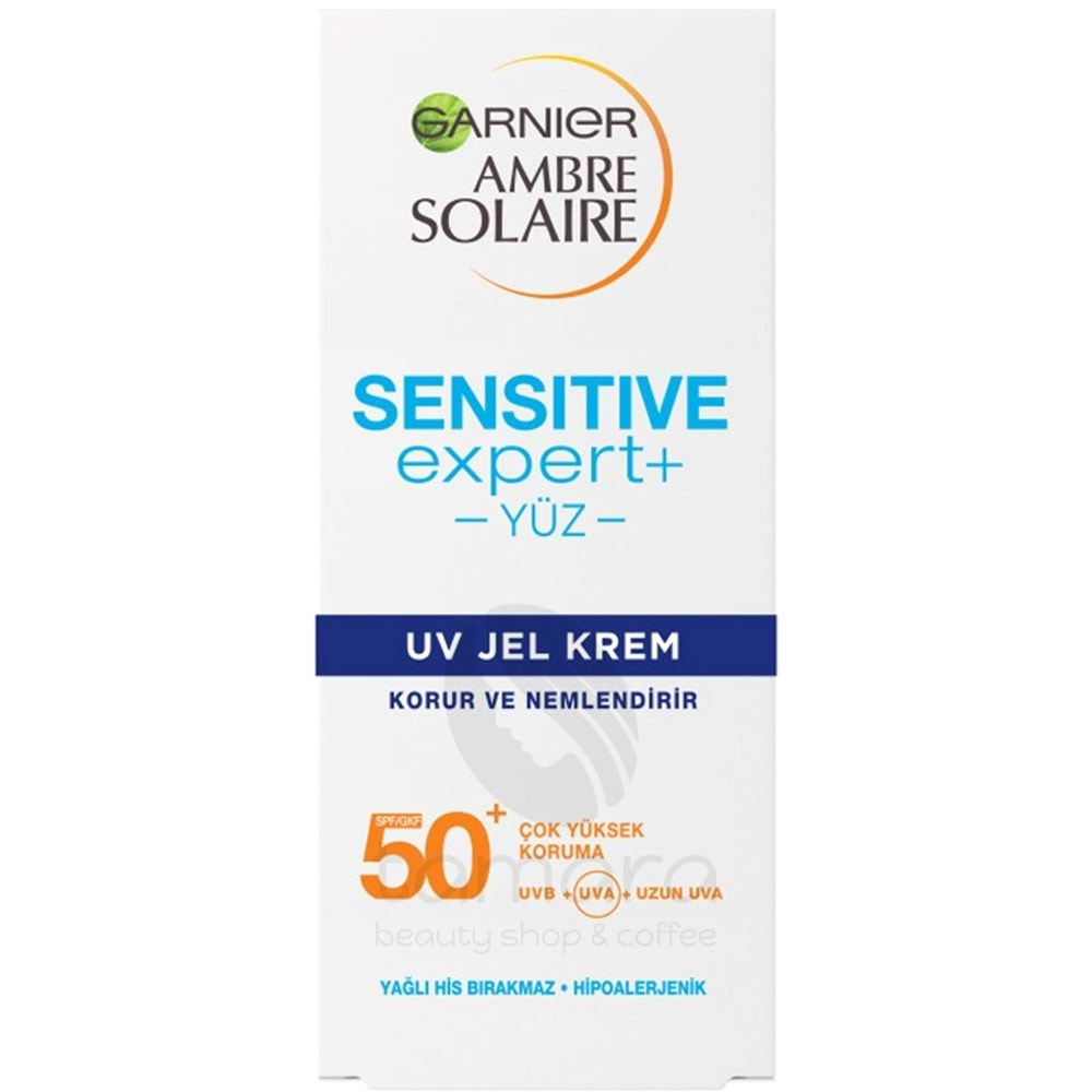 Garnier Ambre Solaire Sensitive Expert Gesicht Gel Creme SPF 50 Güneş Koruyucu 50ml