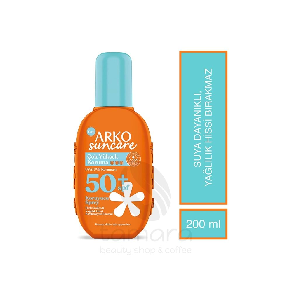 Arko Suncare Spf50 Çok Yüksek Korumalı Vücut Güneş Spreyi 200 ml