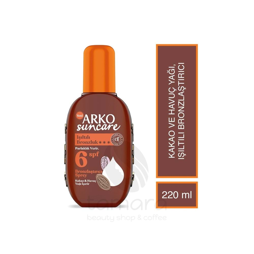 Arko Suncare Spf6 Bronzlaştırıcı Güneş Yağı Sprey 220 ml