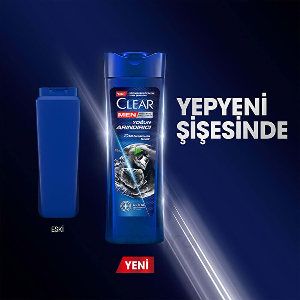 Clear Men Şampuan Yoğun Arındırıcı Kömür Kepeğe Karşı Etkili 350 ml