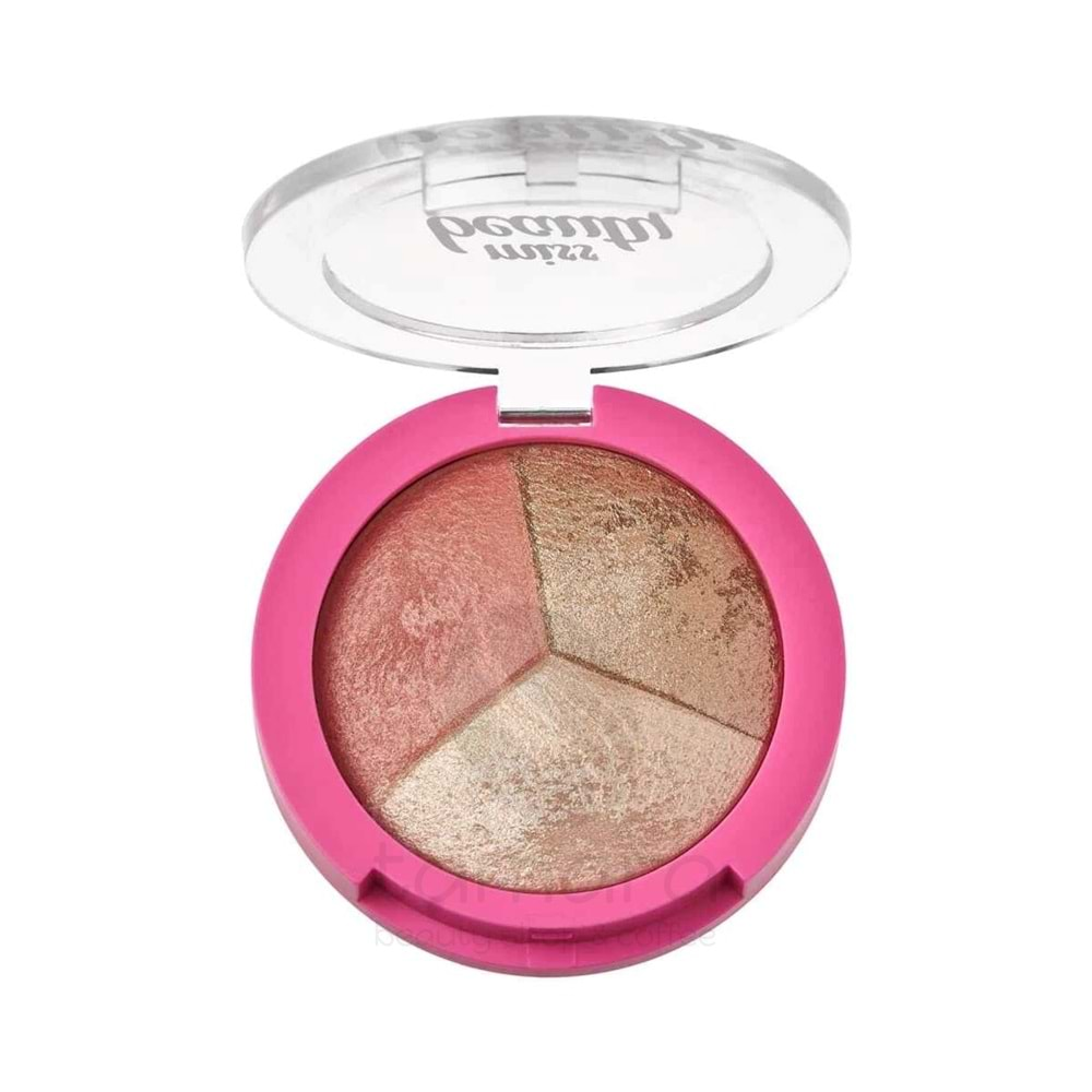 Golden Rose Miss Beauty Glow Baked Trio - Glow Baked Trio - Allık Bronzlaştırıcı Aydınlatıcı