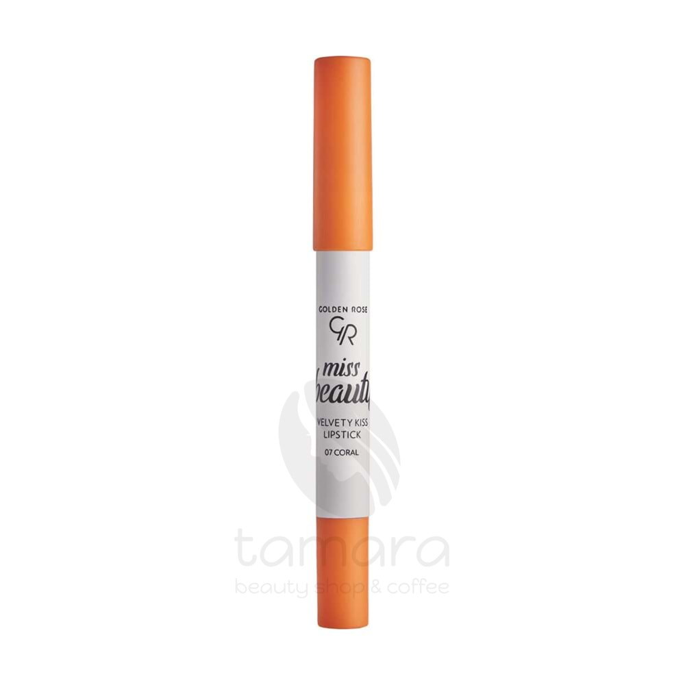 Golden Rose Miss Beauty Velvety Kiss Lipstick - 07 Coral - Mat Kalem Ruj