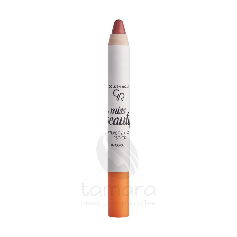 Golden Rose Miss Beauty Velvety Kiss Lipstick - 07 Coral - Mat Kalem Ruj