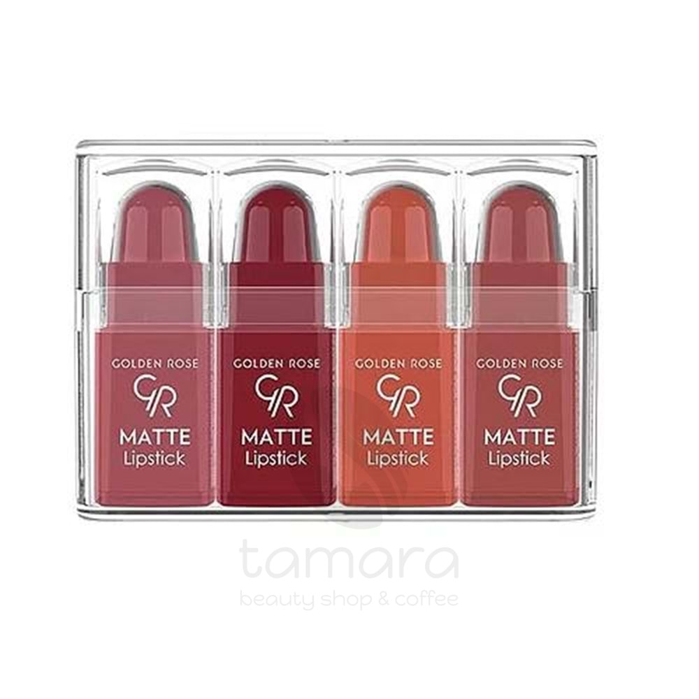 Golden Rose Matte Lipstick 4 Pcs Set Mix -3 Mix Collection Mat Ruj