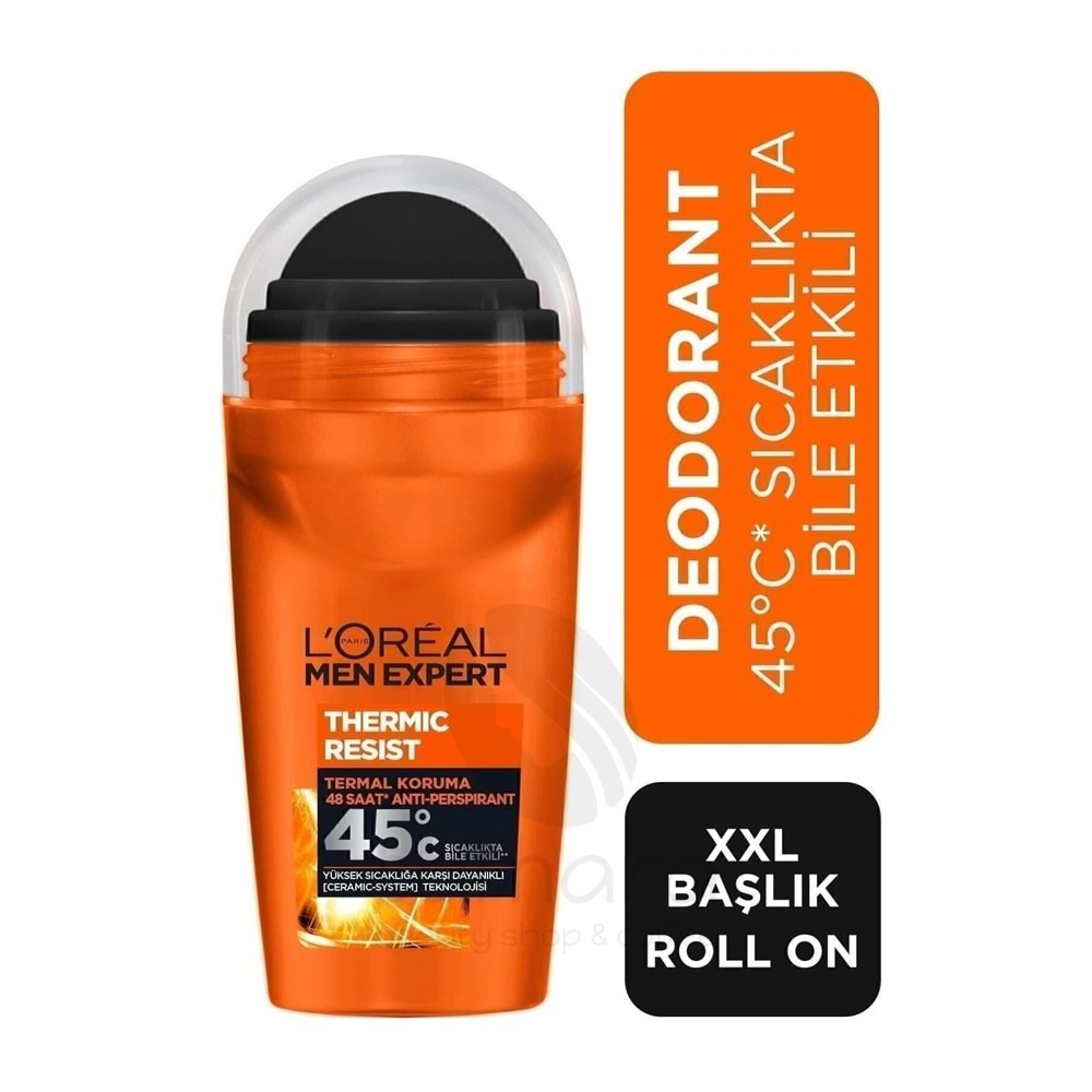 Loreal Paris Men Expert Thermic Resist Anti Perspirant Yüksek Sıcaklıkta Etkili Erkek Roll On Deodorant 50ml