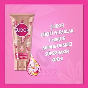 Elidor 1 Minute Onarıcı Süper Saç Bakım Kremi Güçlü ve Parlak 170 ml