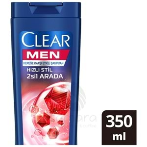 Clear Men Kepeğe Karşı Etkili Şampuan Hızlı Stil 2'si 1 Arada Kolay Şekil Alan Saçlar 350 ml