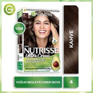 Garnier Nutrisse Yoğun Besleyici Kalıcı Krem Saç Boyası 4 Kahve