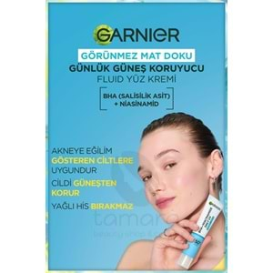 Garnier Saf Ve Temiz Bha Niasinamid Günlük Güneş Koruyucu Fluid Yüz Kremi Spf50 40ml