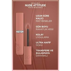 Loreal Paris Infaillible Matte Resistance Likit Mat Ruj - 601 Worth It