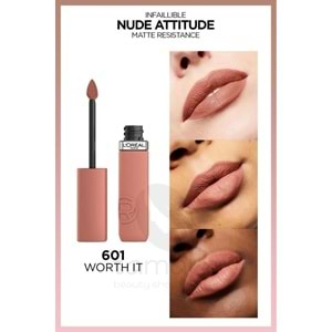 Loreal Paris Infaillible Matte Resistance Likit Mat Ruj - 601 Worth It