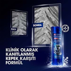 Clear Men Şampuan Yoğun Arındırıcı Kömür Kepeğe Karşı Etkili 350 ml