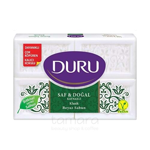 Duru Saf & Doğal Kaynaklı Klasik 4 Adet Beyaz Kalıp Sabun 600Gr