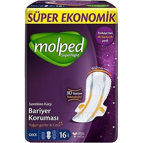 Molped Supernight Gece Hijyenik Ped 16 lı