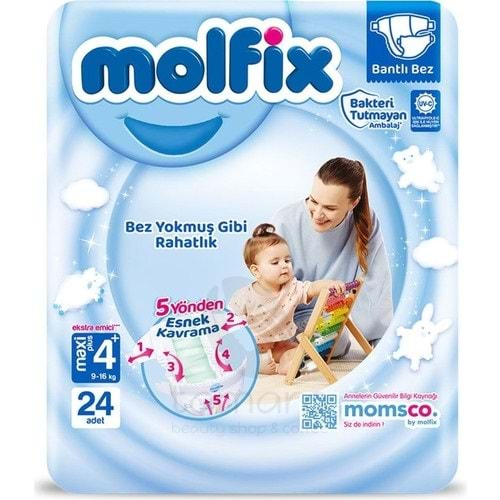 Molfix Bebek Bezi 3D 4+ Beden Maxi Plus 9-16 kg 24'lü Jumbo