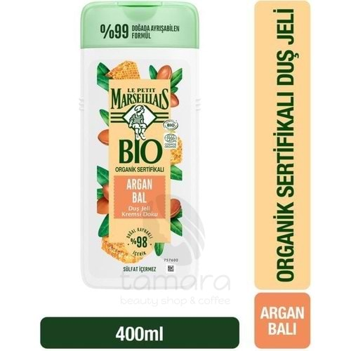 Le Petit Marseillais BIO Organik Sertifikalı Argan Balı Duş Jeli 400 ml