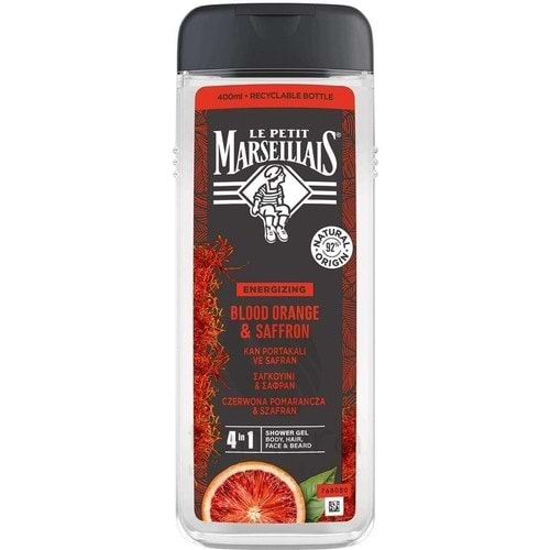 Le Petit Marseillais Duş Jeli For Men Kan Portakalı ve Safran 400 ml