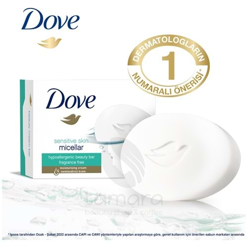 Dove Beauty Cream Bar Katı Güzellik Sabunu Micellar Hassas Ciltler için Nemlendirici Etkili 90 g