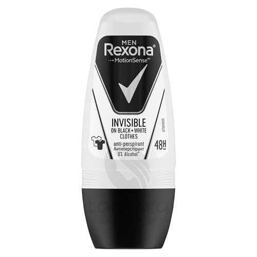 Rexona Erkek Deodorant Roll On Invisible Black White 50 ML